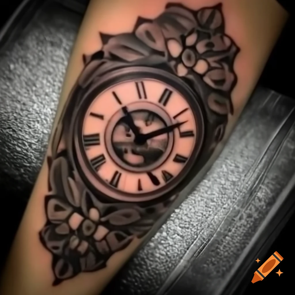 craiyon_104255_tattoo_clock